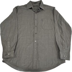 Lyle & Scott Scotland 100% Combed Cotton Long Sleeve Dress Shirt Grey Large